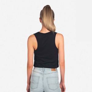 Women's Solid Color O-Neck Sleeveless <b>Crop</b> Tank <b>Top</b> Minimalist Knitted Breathable Spandex Polyester Sportwear - Product Image 3