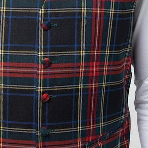 Chaleco Formal de Tartán a Cuadros para Hombre, Corte Slim Fit, Traje de Novio para Boda, Chaqueta sin Mangas, Espalda Ajustable, Patrón Personalizado - Product Image 3
