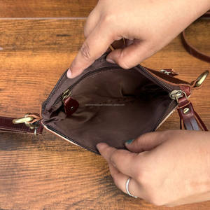 Top Selling <b>Hand</b> Tooled Leather Fashion Ladies Wristlet Handbags Genuine Cowhide Leather Crossbody Shoulder Mini <b>Bags</b> for Women - Product Image 6