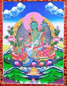 สีภาพเหมือนธิเบตที่ทำด้วยมือฐานกระดาษผ้าไหมจากธรรมชาติจากเนปาลสำหรับภาพวาดสวดมนต์ - Product Image 1