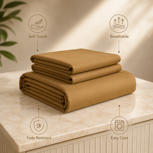 Wholesale Supply Sand Dune 300 TC Pure Cotton Solid Bedsheet for Elegant Home Furnishing Hotel Rooms and Resort <b>Bedding</b> Comfort - Product Image 3