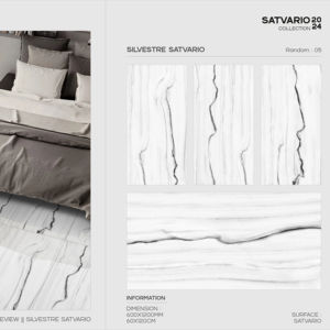 Azulejos de porcelana satvario de mayor venta en acabado satinado, tamaño 60x120cm, 600x1200mm, 24x48, para uso en paredes y suelos de interiores modernos. - Product Image 1