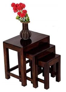 Wooden Modern <b>Nesting</b> Tables Stackable Square Tabletop for Living Room Bedroom Housewarming Home Decor Indoor Use - Product Image 3