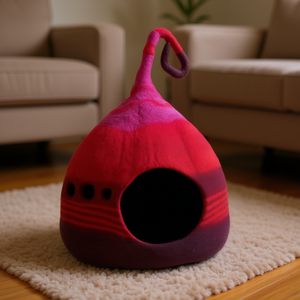Cueva para Gatos de Fieltro Roja, Producto Promocional para Mascotas para tu Amigo Peludo - Product Image 3