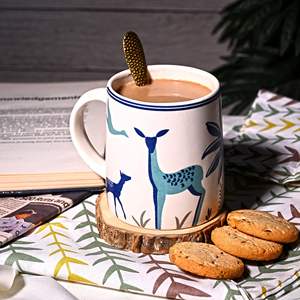 Juego de Té de Cerámica con Estampado de Ciervo, Moderno y de Lujo, 300 ml, Ecológico, Portátil, Duradero, con Estampado de Jungla, Regalo de Oficina, Color Marrón - Product Image 6