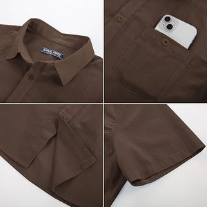 Chemises boutonnées pour hommes de qualité supérieure, manches courtes avec poche, pour les vacances d'été à la plage - Product Image 2
