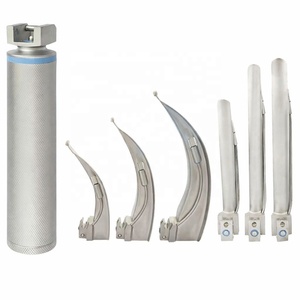 NABSONS ENTERPRISES Laryngoscope Handle Stainless Steel Fiber Optic LED Conventional Reusable Surgical <b>Kit</b> <b>Model</b> NE-LS-0005 ENT - Product Image 1