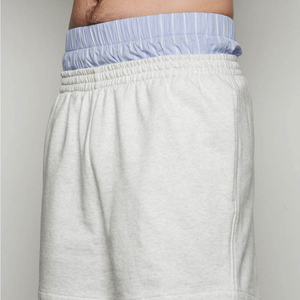 Pantalones Cortos de Algodón Grueso para Hombre, Color Gris Jaspeado, Diseño Personalizado, Cintura con Capas, Ropa Deportiva de Verano, Estilo Holgado, Venta al por Mayor - Product Image 2