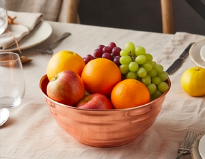 Bol mélangeur rond en cuivre, bol à fruits en cuivre poli, design tendance, idéal pour l'hôtellerie et la cuisine. - Product Image 5