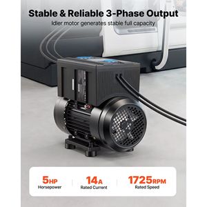 Convertitore di Fase Rotativo 5HP 14A Monofase e Trifase, Inverter e Convertitore con Ingresso/Uscita 208-240V, Espandibile per Maggiore Potenza - Product Image 2