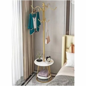 Luxury Gold Metal Clothes Rack Floor Standing Marble Base Garment Display Stand Retail Boutique Clothes Hanging Stand Holder - Product Image 4