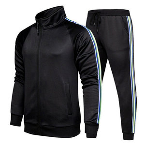 <b>Men's</b> <b>Navy</b> Blue Tracksuit Full Zip Jacket With Side Pockets And Matching <b>Joggers</b> Casual Solid Color Autumn Wear - Product Image 5