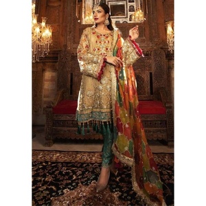 Colección de Ropa Desi Bordada para Bodas Pakistaníes e Indias, Última Moda en Trajes Shalwar Kameez de Seda, Gran Venta 2021 - Product Image 5