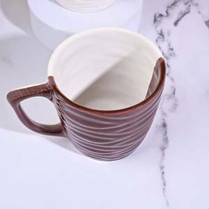 Handmade Glazed Ceramic <b>Mug</b> Set of 6 Terracotta Flow Brown Large Capacity <b>Tea</b> <b>Mugs</b> Microwave Safe Eco-Friendly INS Style - Product Image 3