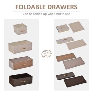 Cassettiera a 5 cassetti autoportante per camera da letto, organizer a 4 livelli con struttura in acciaio, legno d'acero e rovere - Product Image 4