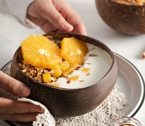 Premium Coconut Shell Bowl Natural Handmade Eco Friendly Durable Polished Reusable <b>Kitchen</b> Serving Dining Tableware Bowl - Product Image 1