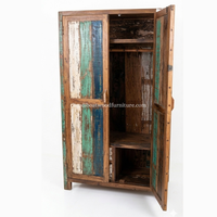 Buffet de salle à manger en bois massif fait main avec tiroir et porte, design minimaliste écologique, capacité de rangement 5 pieds