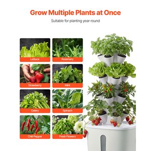 Kit de Torre Hidropónica de 20 Cápsulas y 4 Niveles, Jardín Vertical Acuapónico para el Hogar con Tanque de Agua de 20L y Bomba, Sistema Hidropónico para Uso Doméstico - Product Image 6