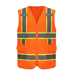 เสื้อกั๊กสะท้อนแสงนิรภัย 120 GSM โพลีเอสเตอร์ PU น้ำหนักเบา ชุดทำงานแบบมองเห็นได้ชัดเจน สำหรับขายส่ง - Product Image 3