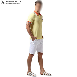 เสื้อโปโลผู้ชายสีเหลืองอ่อน น้ำหนักเบา ระบายอากาศได้ดี ซักเครื่องได้ ดีไซน์โดดเด่น ผลิตตามสั่ง MOQ ต่ำ เหมาะสำหรับใส่ลำลอง - Product Image 5
