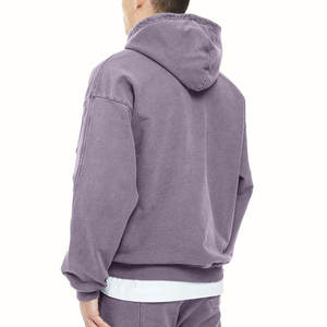 Sweat à capuche homme vierge personnalisable avec logo, 100% coton biologique, streetwear, en molleton bouclette, coupe oversize - Product Image 2