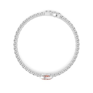 Luminous 9.72 ctw Oval Pink & Round Lab Created Diamond Tennis Bracelet 9K Rose Gold - Product Image 6