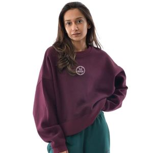 <b>Women</b> <b>Burgundy</b> Inferno Drop Arm Sweatshirt, Oversized Pullover Hoodie <b>Top</b>, Casual Fashion Streetwear Winter Comfort - Product Image 1