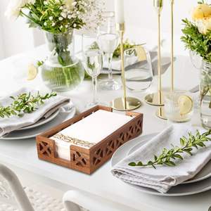 Porte-serviettes en bois d'acacia pour salle de bain, support en bois pour serviettes d'invités pour table à manger, décoration de cuisine, style rustique, ferme, moderne - Product Image 4