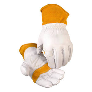 Premium Goat Grain Welding Gloves with Insulated Back, Scalloped <b>Cuff</b>, Boarhide Palm,Reinforced <b>Thumb</b> - Product Image 1