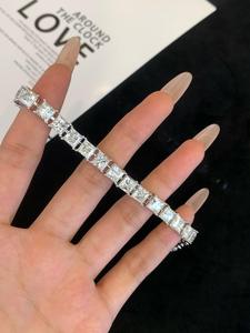 Sterling Silver Tennis <b>Bracelet</b> Real Moissanite Sparkling Round Cut Wedding Bridal Gift for <b>Bride</b> - Product Image 1