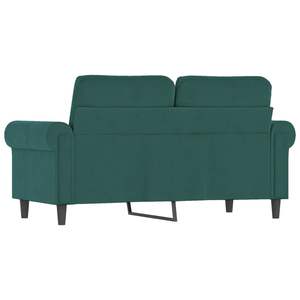 Canapé 2 places en velours vert foncé 100% polyester avec structure métallique moyenne pour salon - Product Image 5