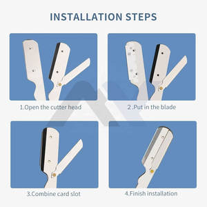 Navajas de Barbero con Diseño Personalizado, Múltiples Diseños de Mango, Navajas con Estampado de Bandera de EE. UU. y Dólar - Product Image 2