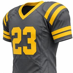 Camiseta de Fútbol Americano Amarilla Personalizada con Cuello en V, 23, Poliéster Transpirable, Impresión por Transferencia de Calor, Uniforme Unisex para Adultos - Product Image 3