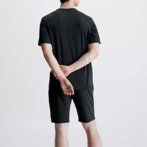 Ensemble t-shirt et short en coton pour homme, col rond, couleur unie, respirant, vêtements décontractés pour l'été - Product Image 3