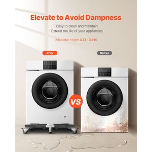 Base móvil para refrigerador con capacidad de carga de 1200 lb, 8 ruedas gemelas con bloqueo, 4 frenos, ruedas para lavadora de 23-36.6 pulgadas - Product Image 2