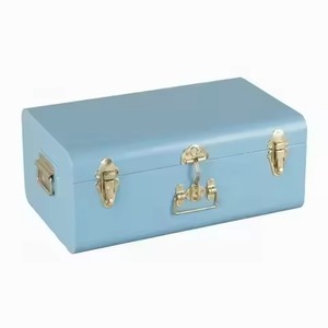 Coffre de rangement en acier thermolaqué noir et blanc, double tonalité, coffre utilitaire métallique, durable, verrouillable, pour la maison - Product Image 4