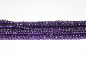 Améthyste africaine perles rondelle à facettes 3.5-4mm 13 pouces perles d'améthyste brin pour la fabrication de bijoux - Product Image 3