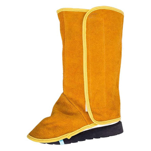 Couvre-chaussures de soudeur en cuir de vachette pleine fleur de haute qualité, résistants, ignifuges, protection des pieds pour pompiers, guêtres de soudeur - Product Image 3