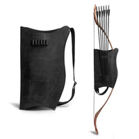 Étui à flèches et étui à arc en cuir de vache véritable, entièrement personnalisé, 17,5 pouces, pour la chasse et le tir à l'arc