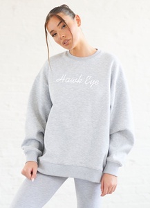 Sudadera holgada de cuello redondo para mujer, prenda de vestir y hombros descubiertos con cuello redondo, con diseño de Hawk Eye Sports (se ha comprobado con PayPal) - Product Image 3