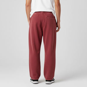 Nouvel article : Pantalon de survêtement bordeaux pour homme, taille élastique, décontracté, respirant, en maille, pour l'automne, avec imprimé lettres sur la jambe droite - Product Image 2