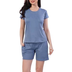 Ensembles pour femmes 2 pièces décontractés Shorts Tenue de sport Vêtements pour femmes Ensembles de shorts 100% coton Ensemble deux pièces pour femmes En vente 2026 - Product Image 2