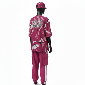 Ensemble deux pièces en mesh pour femme, haut en mesh polyester respirant 160 GSM, pantalon jogger décontracté 220 GSM, logo sublimé à chaud. Ensembles pour femmes. - Product Image 5