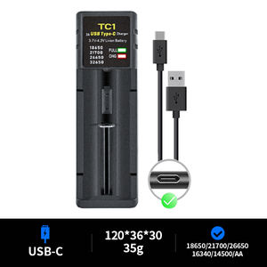 Cargador de Batería Portátil ZEROBEAM USB-C de 1 Ranura para Baterías 21700/18650/26650 de Iones de Litio/NiMH, Voltaje Variable de 4.2V, Protección de Corte, 8.4W - Product Image 2