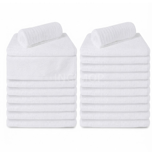 Serviettes de nettoyage commerciales en coton côtelé 100 %, 16x19, 32 oz, blanches, pour usage professionnel, fournies par l'industrie indienne. - Product Image 2