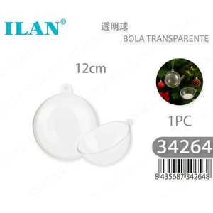 Palla Trasparente ILAN 12cm, Ornamento Chiaro per Decorazioni Natalizie - Product Image 3