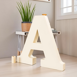 ตัวอักษรภาษาอังกฤษแบบตัดจากไม้ สำหรับงานศิลปะและงานฝีมือ ตัวอักษรไม้สำหรับงานประดิษฐ์ DIY ของตกแต่งตัวอักษรไม้ - Product Image 5