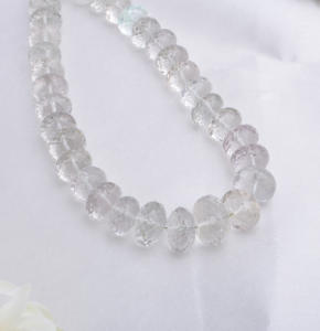 อเมทิสต์สีเขียวธรรมชาติ + ลูกปัดควอตซ์สีขาวเจียระไน อัญมณีธรรมชาติ สำหรับทำเครื่องประดับชั้นดี - Product Image 3