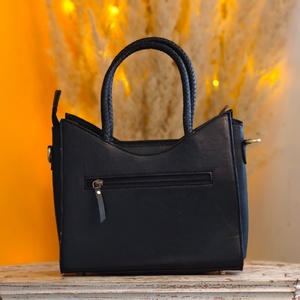 Sac fourre-tout léger en cuir véritable Venus Leathers, motif lettres, décoration florale, fermeture éclair, pour femmes et filles - Product Image 5