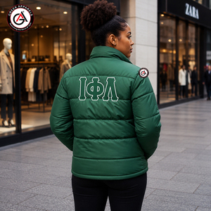 Blouson matelassé personnalisé OEM pour hommes, style urbain, imperméable, avec lettres, collection Printemps, de la Sororité et Fraternité Iota Phi Lambda - Product Image 2